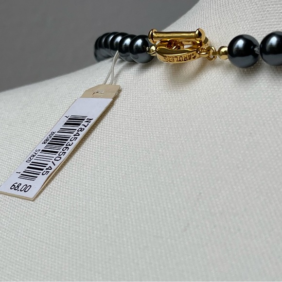 CAROLEE | Metallic Bead Hematite Color 36"-38" Gold Tone Chain Necklace | VTG - Picture 6 of 9